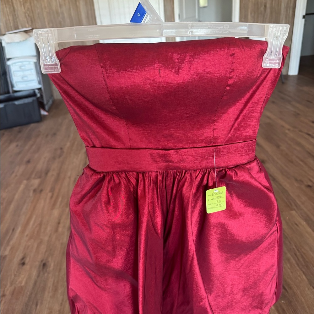 B Darlin Strapless Red Prom Dress